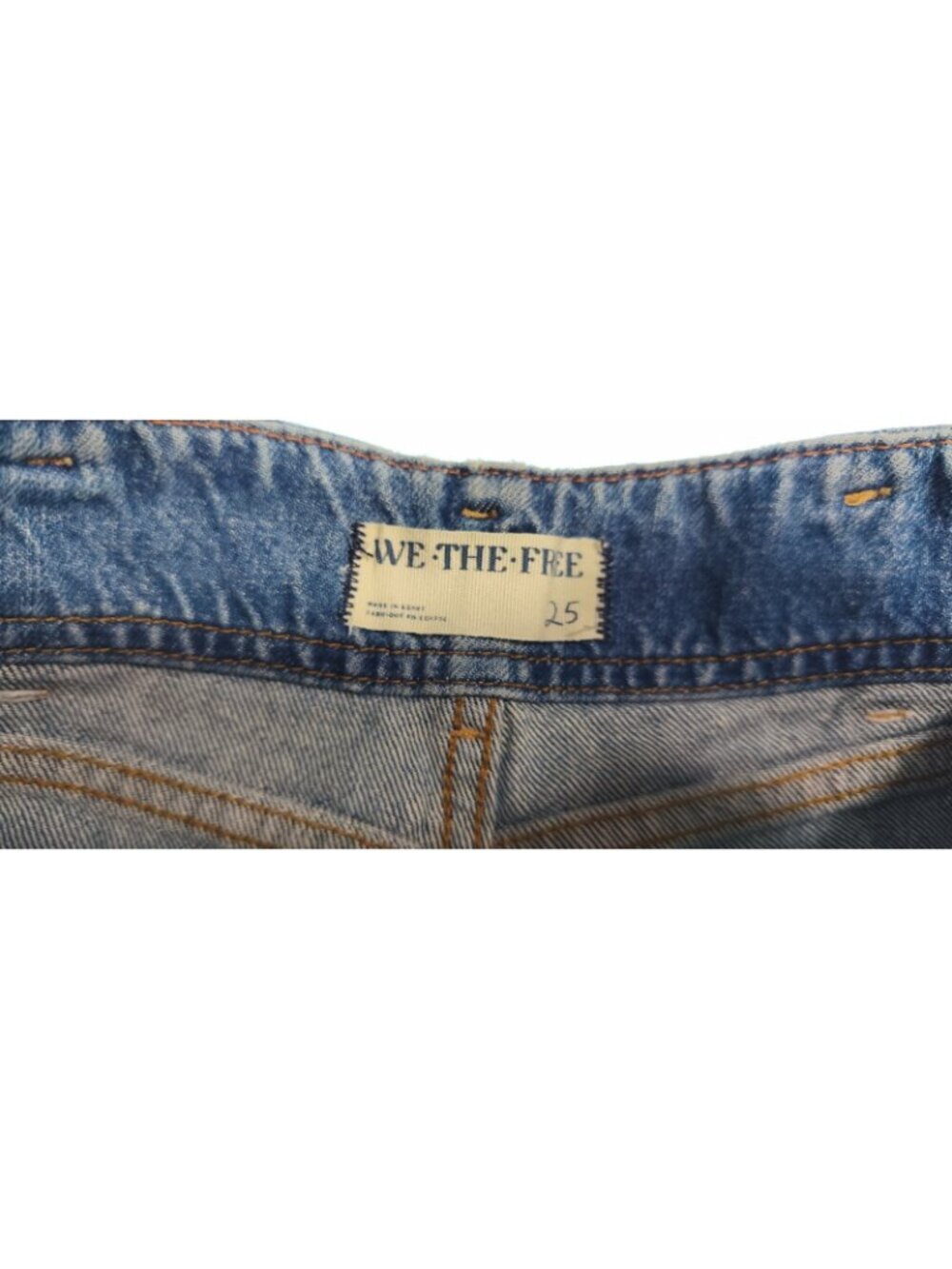 Free People We The Free Astor High Rise Straight Jeans Size 25 Medium Wash Blue - Picture 6 of 12